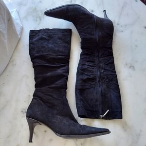 Santorini Suede Heeled Slouchy Boots